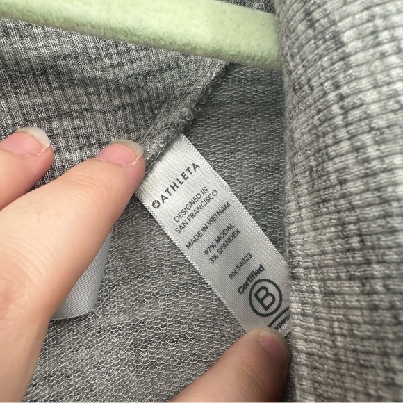 Athleta Nirvana Gray Drape Open Front Cardigan Size Small Modal Heathered Grey - Picture 5 of 7